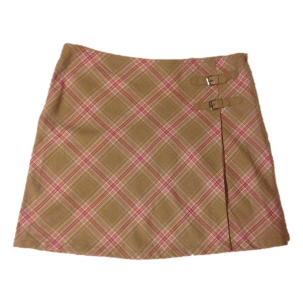 Covington Pink/Tan Plaid Skirt
